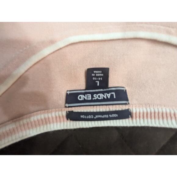 Pink aviator bear graphic knit sweater 100% supima cotton by Land's End size L - Picture 11 of 11